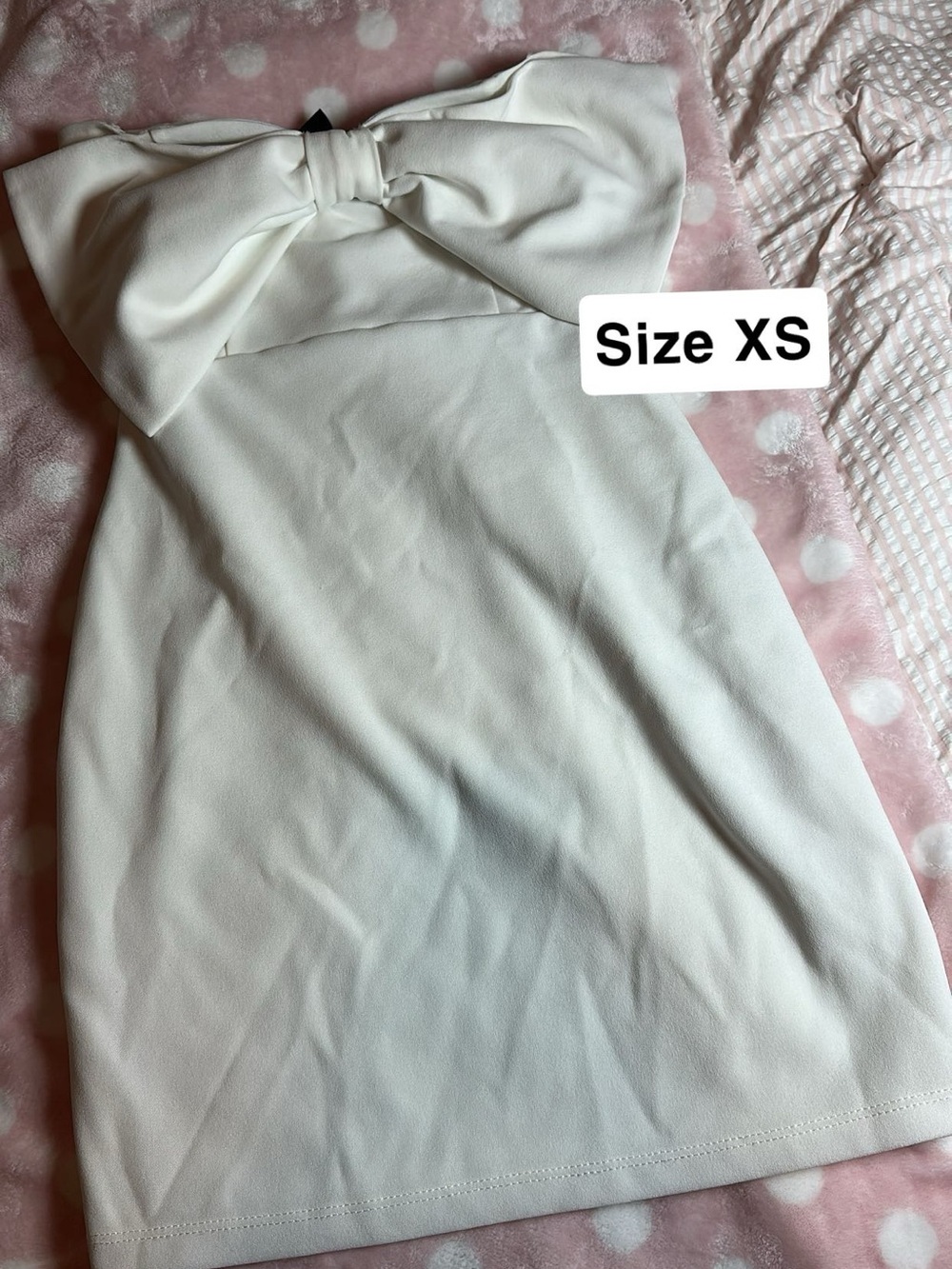 Windsor White Strapless Mini Skirt with Bow